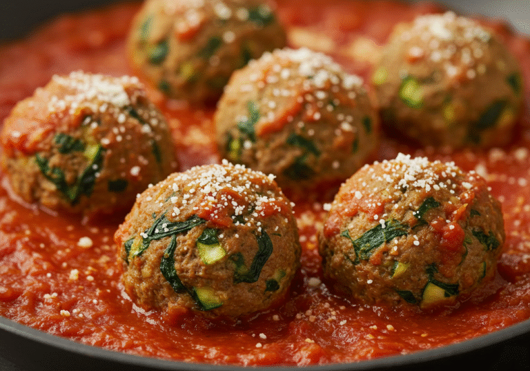 Hidden Spinach & Zucchini Meatballs